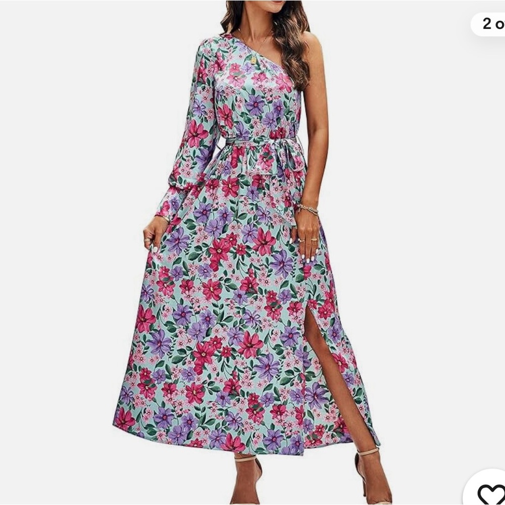 AMAZON Kirundo Satin One Sleeve Dress Small New